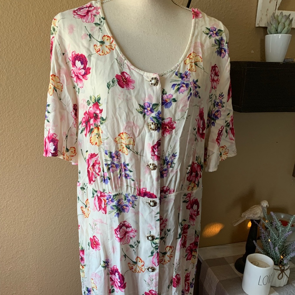 Woman’s Plus Floral Print Maxi Dress 1X